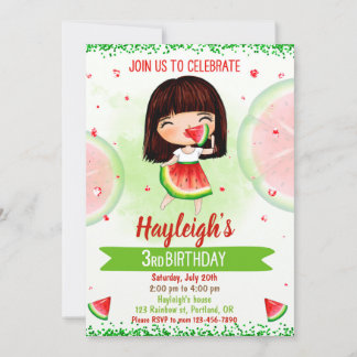 Invitación de cumpleaños a la sandía Invitación a