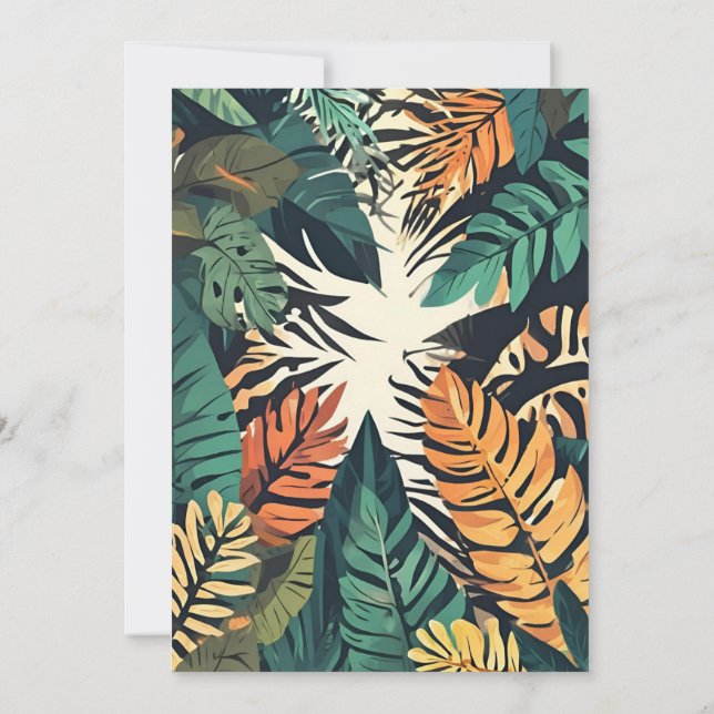 Invitación de cumpleaños a la Selva Safari (Reverso)