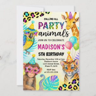 Invitación de cumpleaños a la Selva Safari Salvaje
