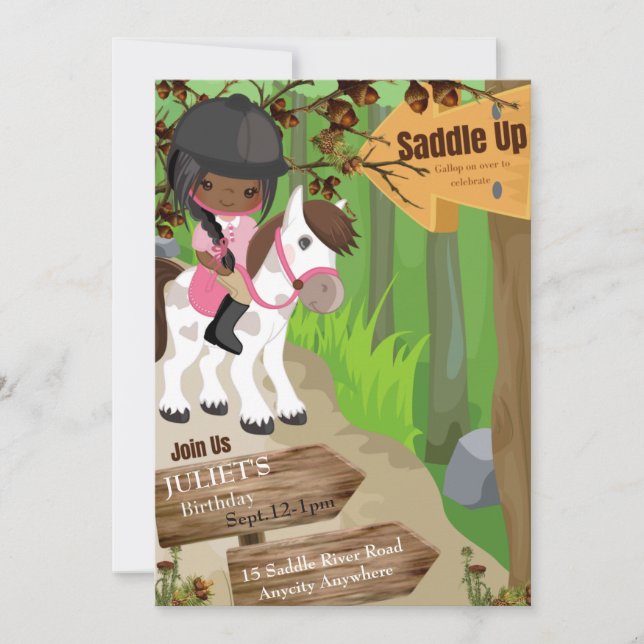 Invitación de cumpleaños a la silla de ruedas (Chi (Anverso)