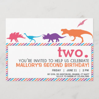Invitación de cumpleaños a la silueta de dinosauri