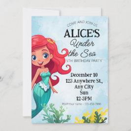 Invitación de cumpleaños a la sirena