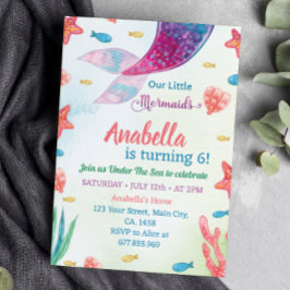 Invitación de cumpleaños a la sirena