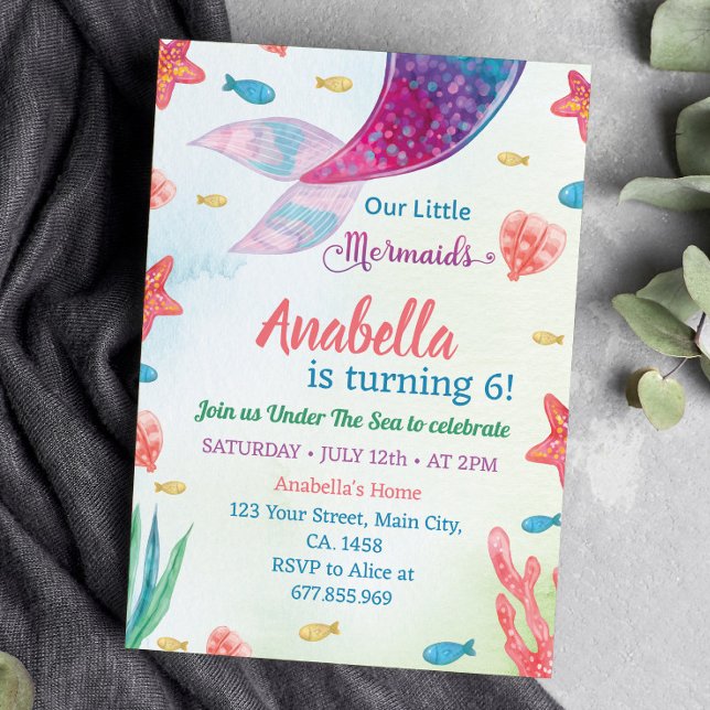 Invitación de cumpleaños a la sirena (Subido por el creador)
