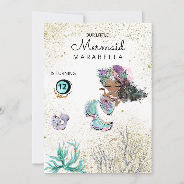 *~* Invitación de cumpleaños a la sirena a la ball (Anverso)