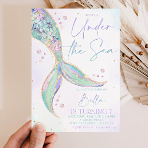 Invitación de cumpleaños a la Sirena bajo el mar