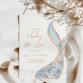 Invitación de cumpleaños a la sirena bajo el mar