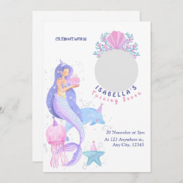 Invitación de cumpleaños a la sirena bajo el mar