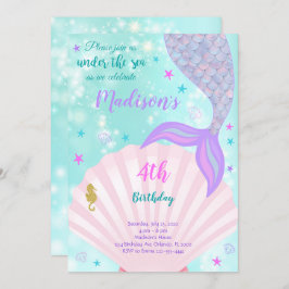 Invitación de cumpleaños a la Sirena de Mar