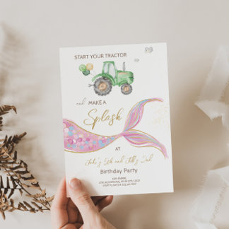 Invitación de cumpleaños a la Sirena de Tractor