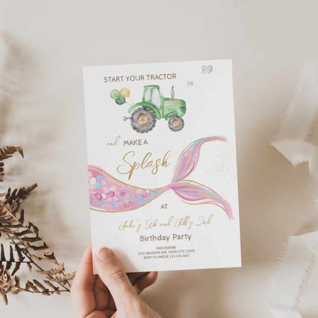 Invitación de cumpleaños a la Sirena de Tractor (Subido por el creador)
