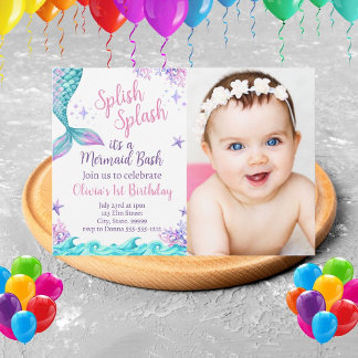 Invitación de cumpleaños a la sirena, muy capricho