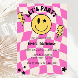 Invitación de cumpleaños a la sonrisa preppy Hot P