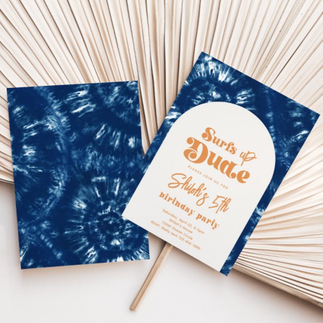 Invitación de cumpleaños a la Surf Tie Dye | Fiest (Subido por el creador)