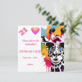 Invitación de cumpleaños a la tarjeta postal fotog