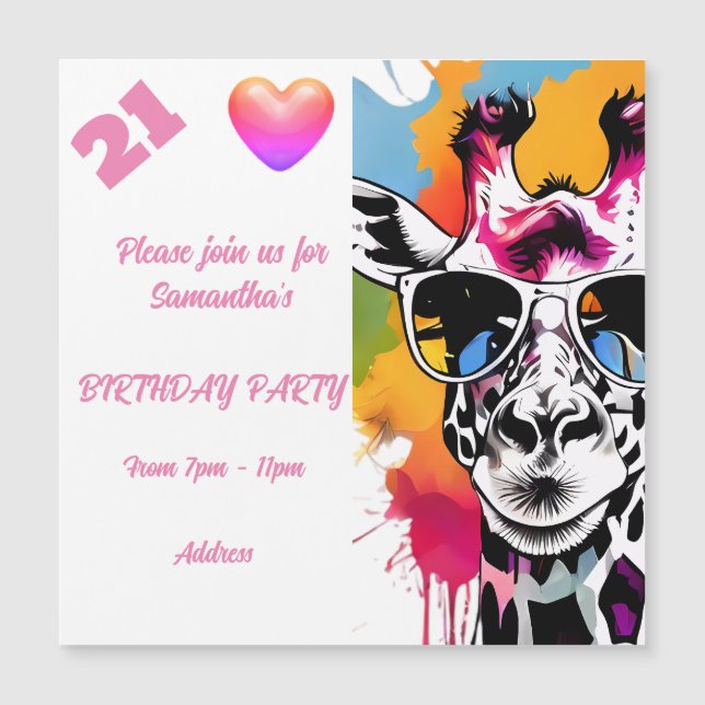 Invitación de cumpleaños a la tarjeta postal fotog (Anverso)