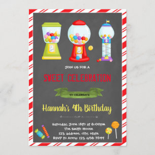 Invitación de cumpleaños a la tienda de candyland