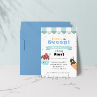 Invitación de cumpleaños a la tienda de helados