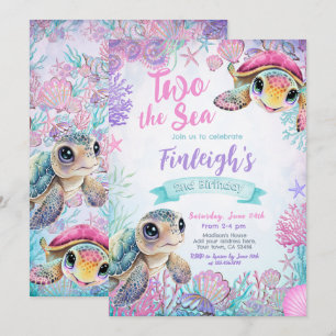 Invitación de cumpleaños a la tortuga marina