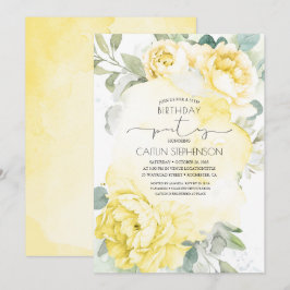 Invitación de cumpleaños a la vegetación suave de 