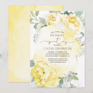 Invitación de cumpleaños a la vegetación suave de