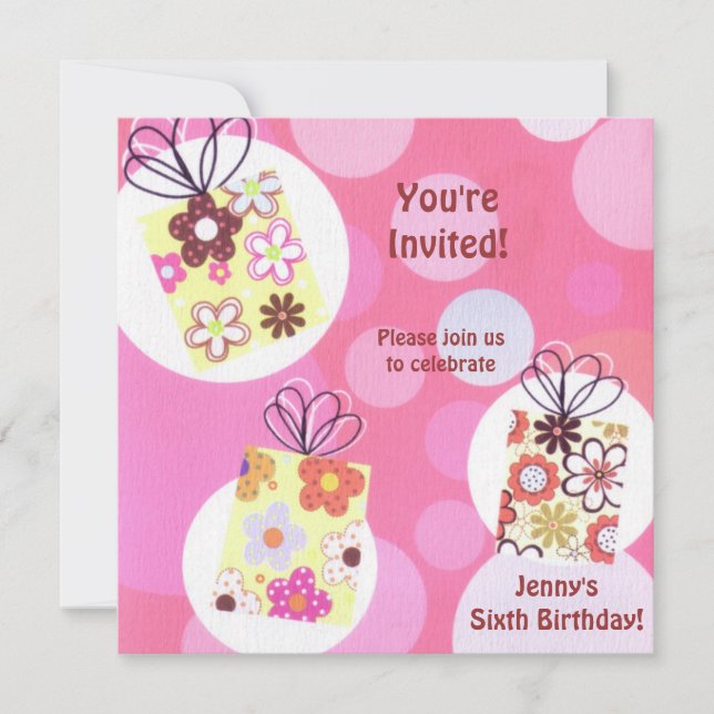 Invitación de cumpleaños a las burbujas (Anverso)