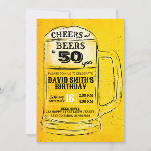 Invitación de cumpleaños a las cervezas y a los ví
