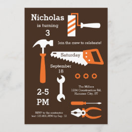 Invitación de cumpleaños a las herramientas de con