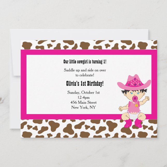 Invitación de cumpleaños a las vacas (asiática) (Anverso)