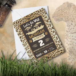 Invitación de cumpleaños a leopardo impreso en ani