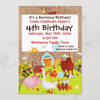 Invitación de cumpleaños a los animales de la gran