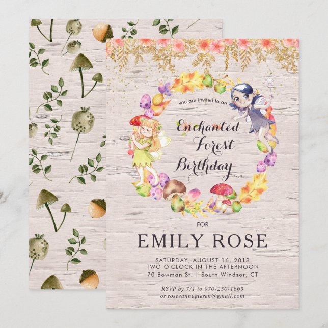 Invitación de cumpleaños a los animales de la gran (Anverso / Reverso)