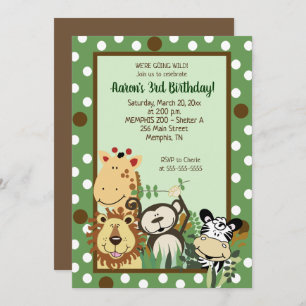 Invitación de cumpleaños a los animales de la jung