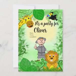 Invitación de cumpleaños a los animales de Safari