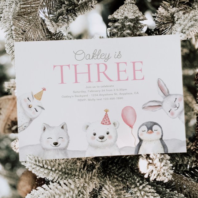 Invitación de cumpleaños a los animales del Ártico (Subido por el creador)