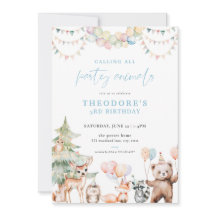 Invitación de cumpleaños a los animales del Fiesta