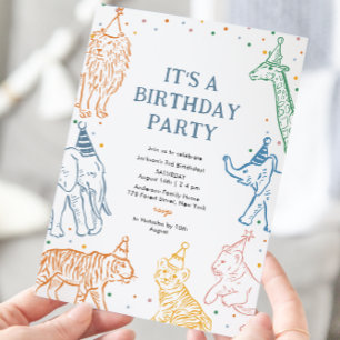 Invitación de cumpleaños a los animales Fiestas de