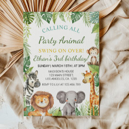 Invitación de cumpleaños a los animales Fiestas de