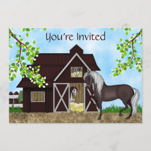 Invitación de cumpleaños a los caballos y Chicas d
