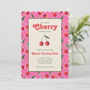 Invitación de cumpleaños a los Chicas Berry Cherry