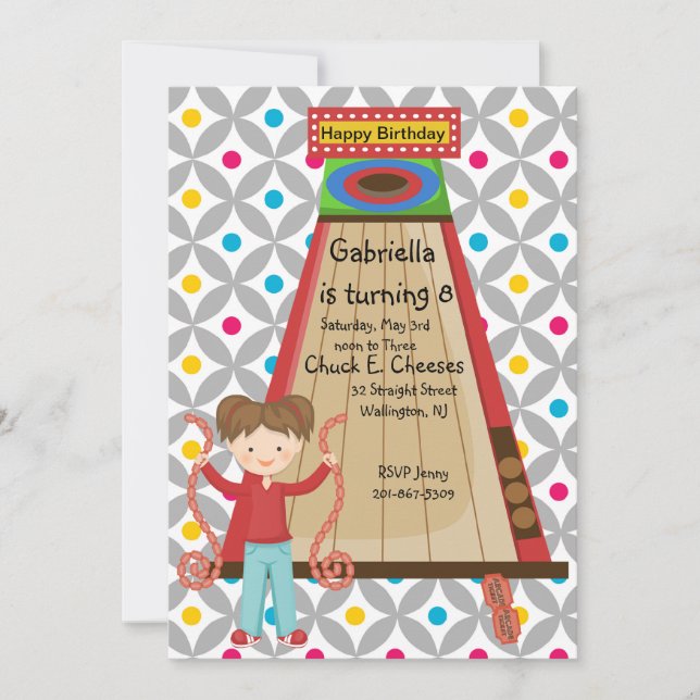 Invitación de cumpleaños a los Chicas de Cute Arca (Anverso)