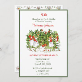 Invitación de cumpleaños a los Chicas de fresa de 