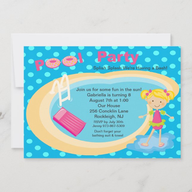 Invitación de cumpleaños a los Chicas del grupo de (Anverso)