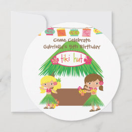Invitación de cumpleaños a los Chicas hula Tiki Hu