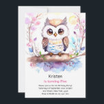 Invitación de cumpleaños a los Chicas Owl Kids<br><div class="desc">Prepárense para una aventura aviar como nunca antes con nuestra "Invitación de cumpleaños a los niños búhos". Este cautivador diseño muestra a una lechuza de ojos amplios en medio de detalles extravagantes, prometiendo un día lleno de emoción, aventura y celebración. Imaginen el deleite en las caras jóvenes mientras reciben esta...</div>