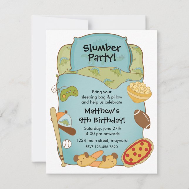 Invitación de cumpleaños a los chicos con bolsita  (Anverso)