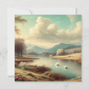 Invitación de cumpleaños a los cisnes por el lago