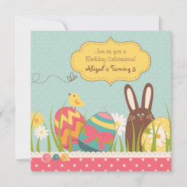 Invitación de cumpleaños a los conejillos de Pascu