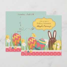Invitación de cumpleaños a los conejillos de Pascu
