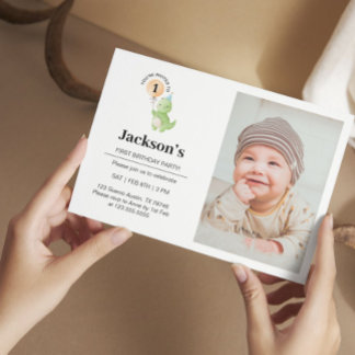 Invitación de cumpleaños a los dinosaurios de Cute